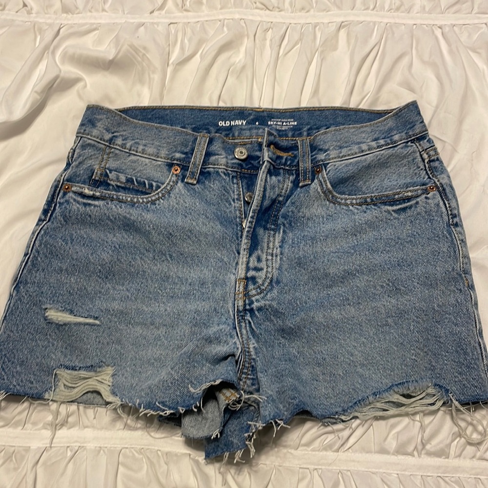 Old Navy Higher High Rise Sky-Hi A-Line Jean Denim Shorts
